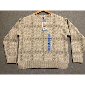 525 America Sweaters Women's L Gray Stretch Heavy Sparkles Crew Neck Long Sleeve